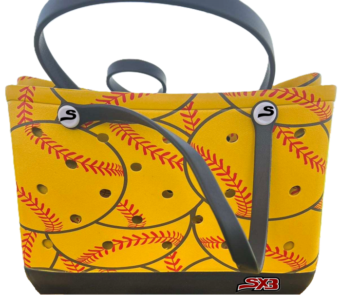 Softball Yellow Beach Bag ( Large Capacity )